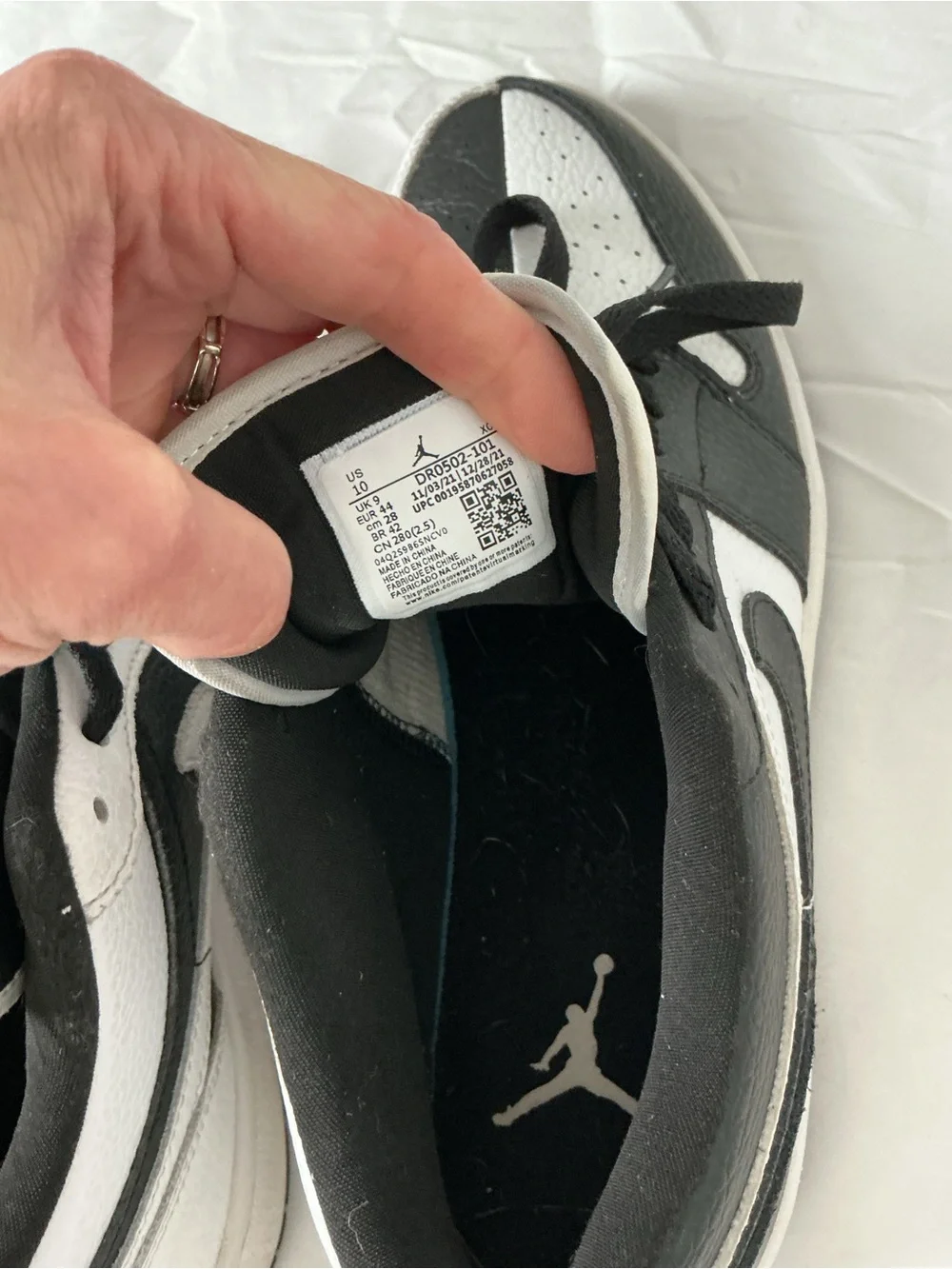 Nike Air Jordan 1 Low SE Homage Split Black White Sneakers Men's 10